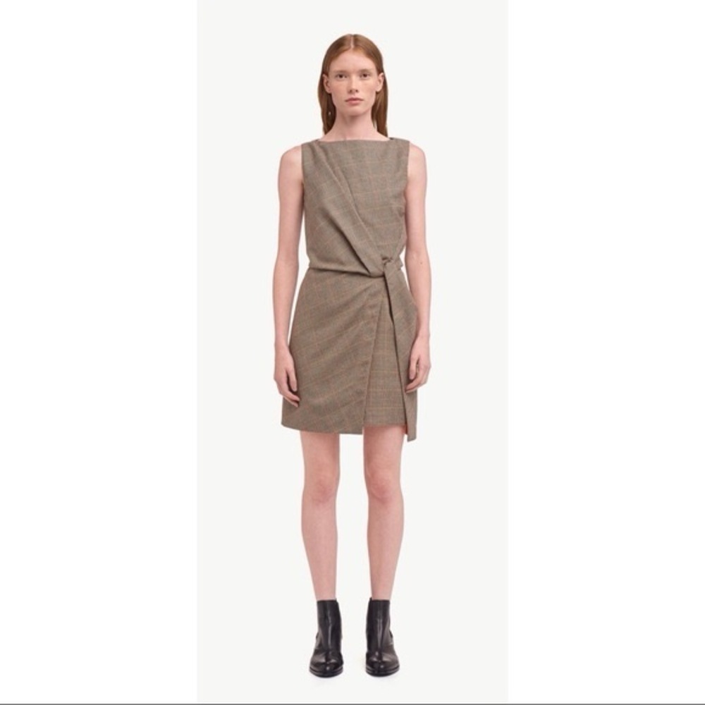 Rag & Bone Logan Dress Houndstooth Wool Sleeveless Mini Size 6